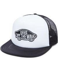Vans - Mens Classic Off The Wall Flat Brim Trucker Baseball Cap Hat - White - Lyst