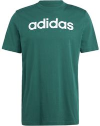 adidas - Essentials Single Jersey Lineair Geborduurd Logo T-shirt Met Korte Mouwen - Lyst