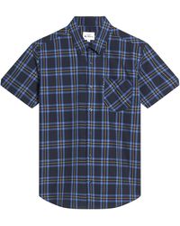 Ben Sherman - Short Sleeve Frame Check Cotton Shirt Size 2xl-5xl In Dark Navy In 3xl - Lyst
