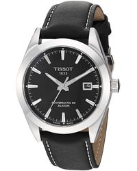 tissot mens gentleman stainless steel dress watch grey t1274071104100
