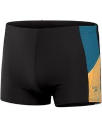 Speedo - S Dive Aquashort Swimming Boxers Black/teal S - Lyst