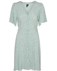 Vero Moda - Vmalba SS Short Dress Wvn Ga Noos Keid - Lyst