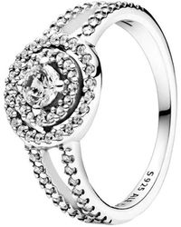 PANDORA - Sparkling Double Halo Ring - Lyst