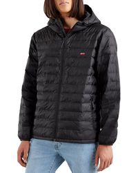 Levi's - Presidio Packable Hooded Lightweight Jacket Mineral Black - Lyst