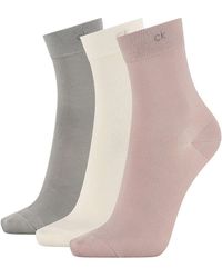 Calvin Klein Short Crew 3p Light Touch Juno Calcetines - Neutro