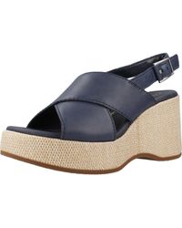 Clarks - On Wish Leather Sandals In Navy Standard Fit Size 8 - Lyst
