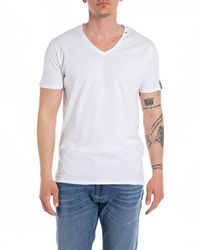Replay - Men's Short-sleeved T-shirt With V-neck - Lyst