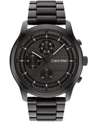 Calvin Klein - Montre Analogique Multifunction à Quartz pour Collection Ambition avec Bracelet en Acier Inoxydable Noir - Lyst