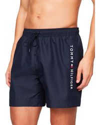 Tommy Hilfiger - Original Medium Lange Zwemshort Met Koord - Lyst