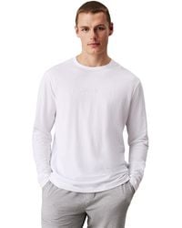 Calvin Klein - Uomo T-Shirt iche Lunghe Crew Neck Scollo Rotondo - Lyst