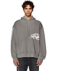 DIESEL - Oversized Faded Hoodie With Graphic Print - Lyst