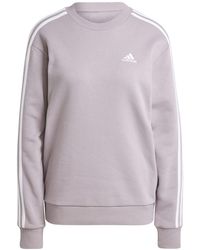 adidas - Essentials 3-Stripes Fleece Sweatshirt Maglia di Tuta - Lyst