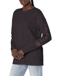 Carhartt - Womens Loose Fit Heavyweight Long-sleeve Graphic T-shirt K231 Workwear Logo Long Sleeve T Shirt Regular Sizes - Lyst