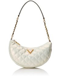 Guess - Giully Top Zip Shoulder Bag Ivory - Lyst