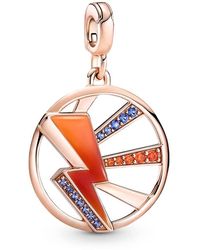 PANDORA - Me 14 Rose Gold-plated Rays Of Life Medallion Charm With Cubic Zirconia - Lyst
