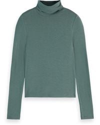 Scotch & Soda - Roll Up Neck Ls T-shirt - Lyst