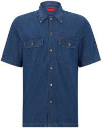 HUGO - Relaxed-fit Denim Shirt In Pure Cotton - Lyst