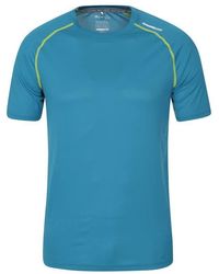 Mountain Warehouse Aero Ii Mens Short Sleeve Top - T-shirt, Lightweight Tee Shirt, Breathable Top - For Gym, Sports, Outdoor - Blue