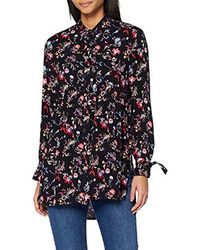 S.oliver RED Label Feminine Longbluse mit Allover-Print - Schwarz