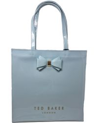 Ted Baker - Alacon Plain Bow Icon Large Shopper Tote Bag In Light Blue - Lyst