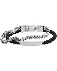 Fossil - Stainless Steel Engravable Id Bracelet - Lyst