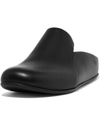 Fitflop - Chrissie Ii Haus Ladies Leather Slippers All Black - Lyst