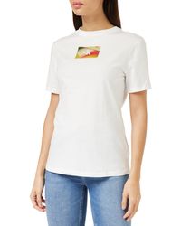 Calvin Klein - Illuminated Box Logo Slim Tee S/s T-shirts White - Lyst