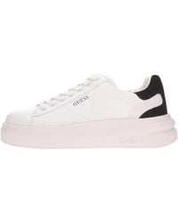 Guess - Scarpe Donna Sneaker Elbina In Pelle White/ Black Ds24gu36 Flpvibsue12 39 - Lyst