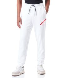 HUGO - S Drog Cotton-terry Tracksuit Bottoms With Handwritten Logo Embroidery - Lyst