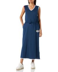 Love Moschino - Regular fit Sleeveless Long Dress with Drawstring Waistband in 30/1 Cotton Jersey - Lyst