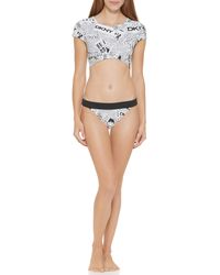 DKNY - Standard Short Sleeve Bikini Crop Top - Lyst