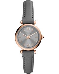Fossil - Carlie Mini Quartz Stainless Steel And Eco-leather Three-hand Watch - Lyst