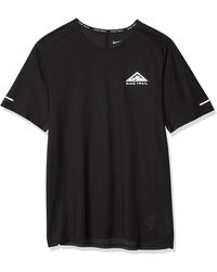 Nike - DV9305-010 M NK DF Trail TOP SS T-Shirt Black/White Größe M - Lyst