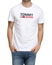 Tommy Hilfiger - Shirt Met Korte Mouwen Dm0dm15379 Ybr En Kleur Wit - T-shirt Voor - Lyst