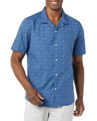 Amazon Essentials Camisa Hawaiana de Corte Estándar Hombre - Azul