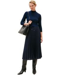 Tommy Hilfiger - Kleid Slim Rib Mix Midi-Länge - Lyst