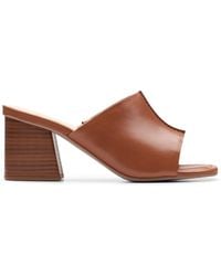 Clarks - Siara65 Band Leather Sandals In Tan Standard Fit Size 6 - Lyst