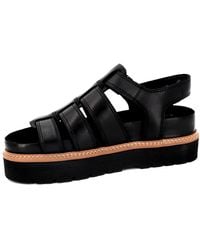 Clarks - Orianna Twist Leather Sandals In Black Standard Fit Size 3.5 - Lyst