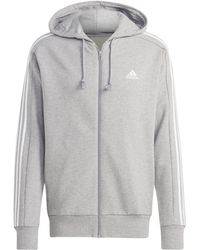 adidas - Essentials French Terry 3-stripes Full-zip Track Top - Lyst