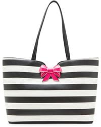 Betsey Johnson - Striped Bow Tote - Lyst