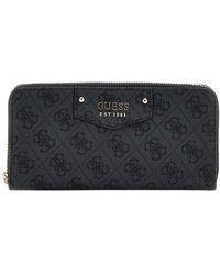Guess - Eco Brenton SLG Large Zip Around Wallet L Coal Logo - Lyst