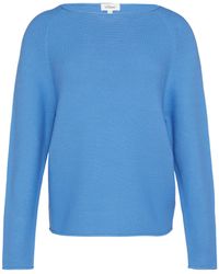 S.oliver - Strickpullover mit U-Boot-Ausschnitt und Rollsaum Royalblau 46 - Lyst