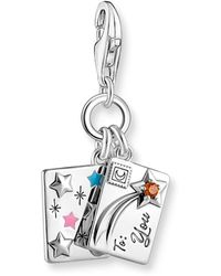 Thomas Sabo - Charm Club Silver Charm Pendant Letter With Stones Recycled 925 Silver - Lyst