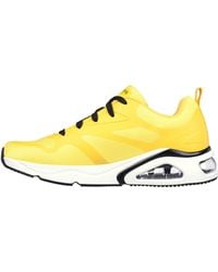Skechers - Tres Air Uno Revolution Airy Yellow Low Top Sneaker Shoes 9 - Lyst