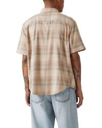 Levi's - Short Sleeve Authentic Button-down Shirt Bennett Plaid Porridge Beige Xl - Lyst