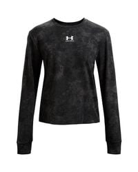 Under Armour - S Rival Terry Crew Sweater Black L - Lyst
