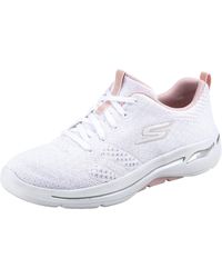 Skechers - Go Walk Arch Fit- Unify White/light Pink 5.5 M - Lyst