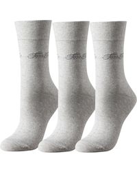 Tom Tailor - 3er Pack Basic Socks 9703 285 light grey melange Doppelpack Strümpfe Socken - Lyst