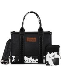 Wrangler - Cow Print Tote Bag Sets For 2pcs Western Handbags And Card Wallet Designer Satchel Purses - Lyst