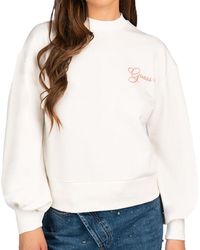 Guess - Sweat Blanc Back Triangle Blanc S - Lyst